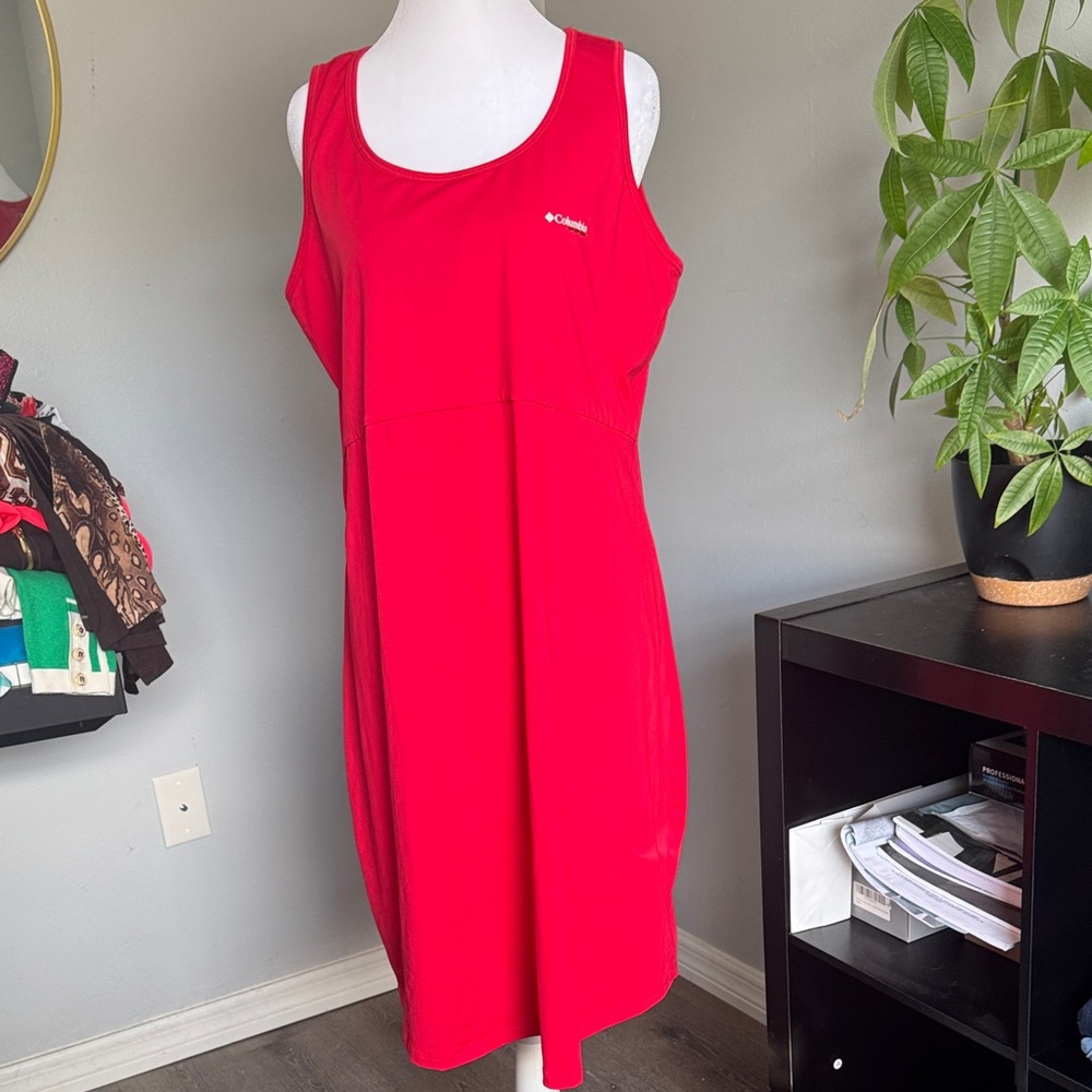 Columbia PFG Bright Red Sleeveless Dress sporty feminine performance
